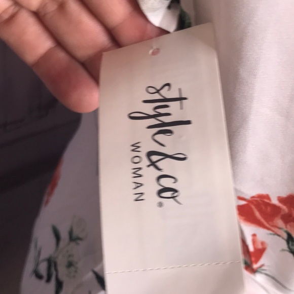 New Style & Co size 1X 2X Spring Floral Top dre π - Picture 6 of 6